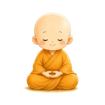 Merit app 和尚插畫